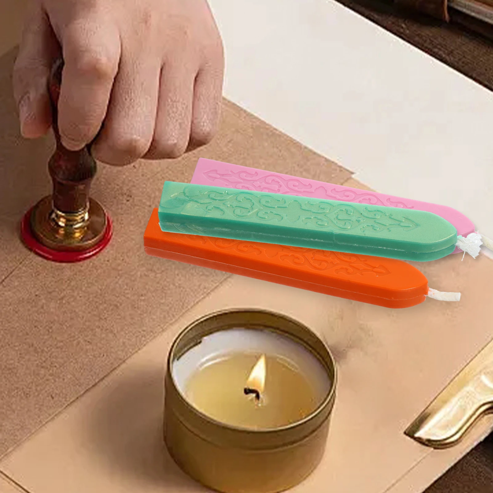 

6pcs Sticks Candy Colors Envelope Seal Kit Practical Sealing Wax Sticks Wax Stick With Wicks Quick Dry