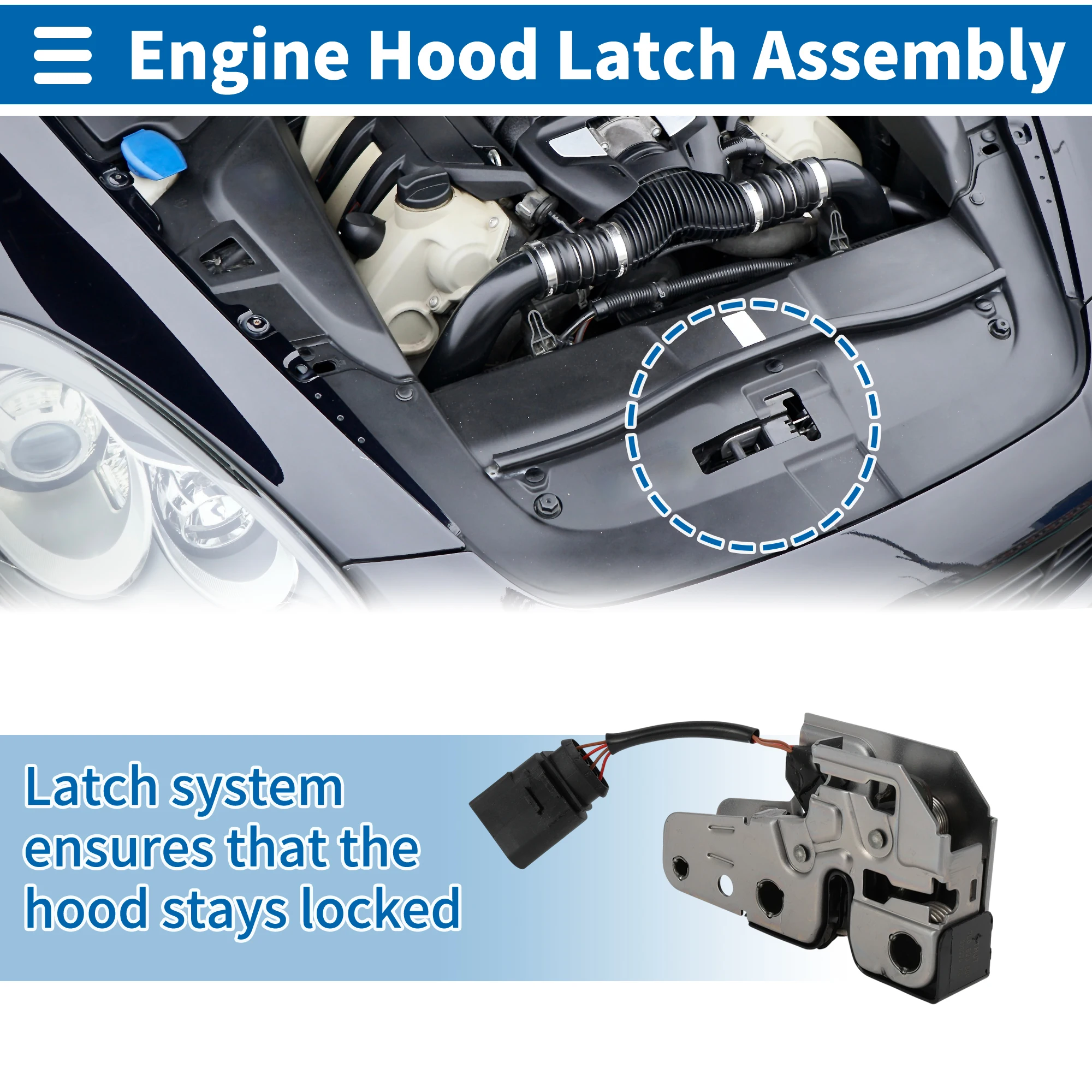 

Защелка капота UXCELL в сборе для Volkswagen Touareg 2004-2010 No 7L0823509C 1 шт.