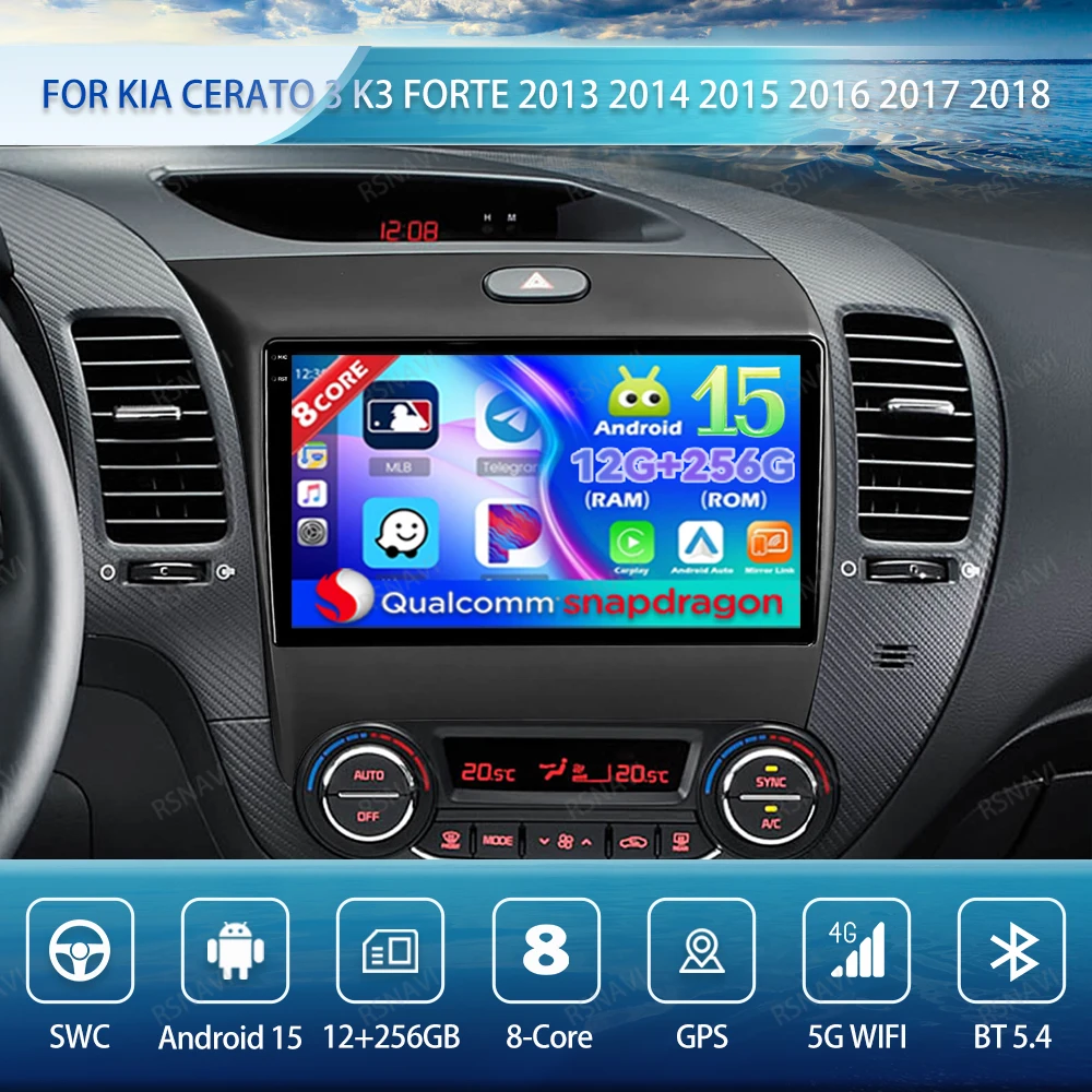 

Android 15 Car Radio For Kia Cerato 3 K3 Forte 2013 2014 2015 2016 2017 2018 Multimedia 5G WIFI DSP Wireless Carplay Auto 4G LTE