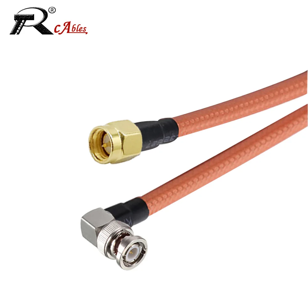 

BNC Male Right Angle to SMA Male Plug SMA Female Jack Connector RF Coaxial RG400 Double Shielded Cable Pigtail Jumper Adapter