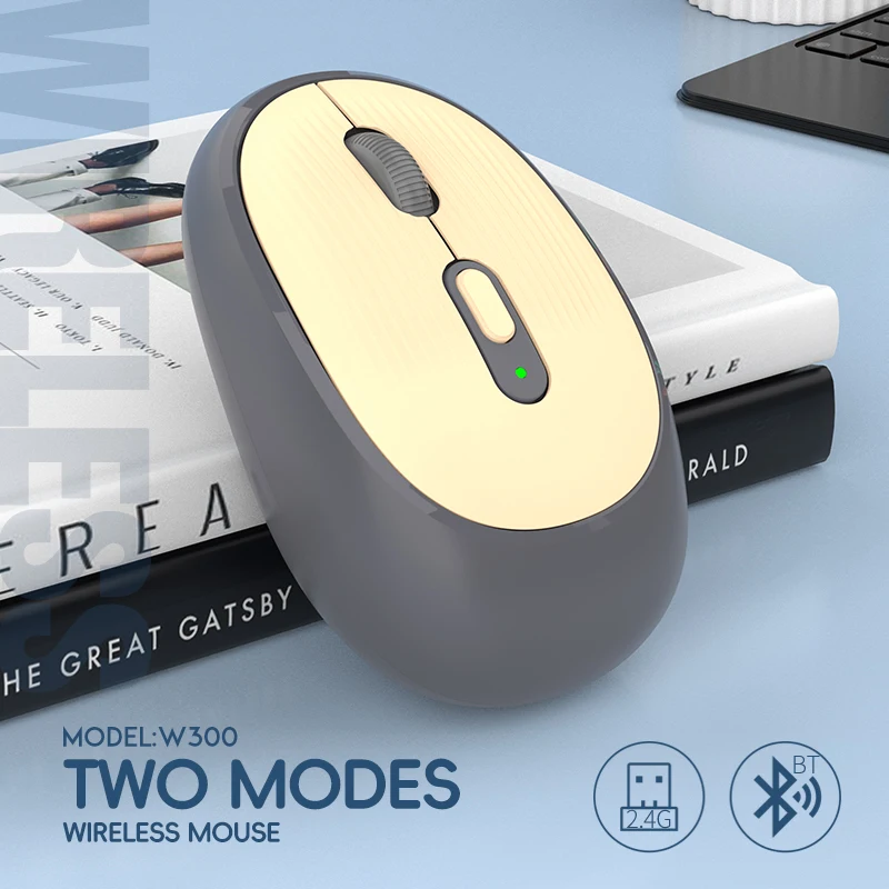 

Wireless Mouse Rechargeable Mouse Gamer Dual Modes Bluetooth-compatible 2.4G USB Mute Mice For Laptop Pad Tablet Macbook Mause
