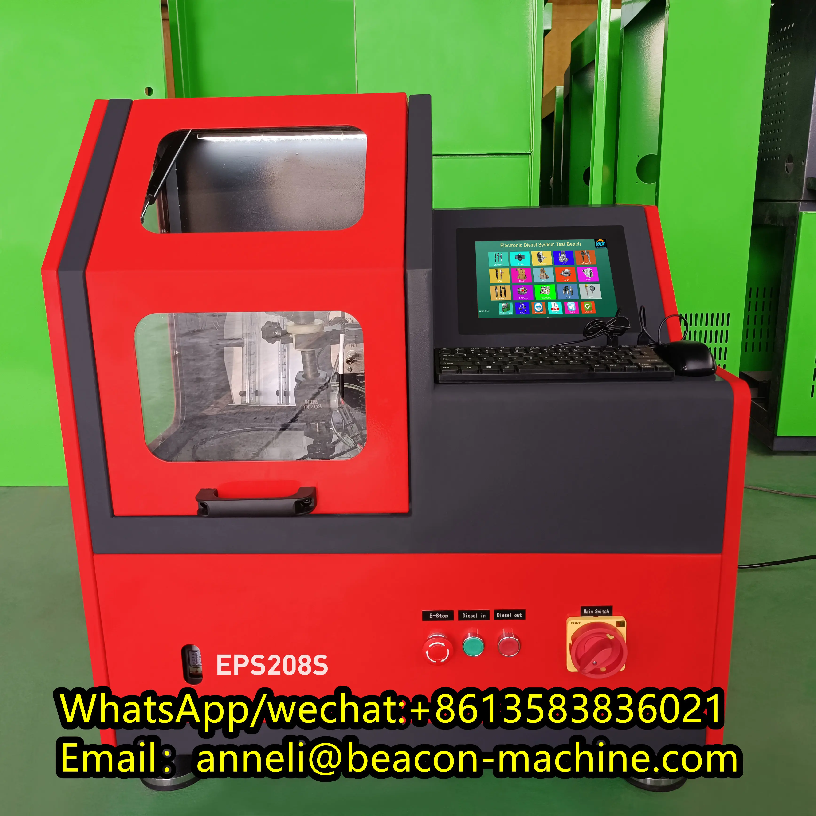 BEACON DIESEL EPS208 Injector Test Bench Common Rail Injector Testing Machine with IQA IMA ISA QR I2C I3C Coding Funciton