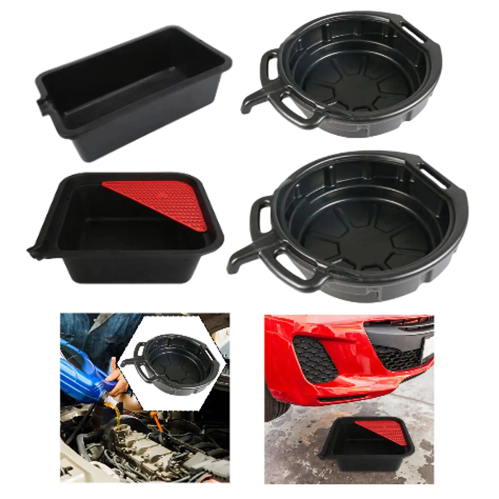 Oil Drain Pan Avoids Spill Repairing Portable Oil Drip Catcher Pan