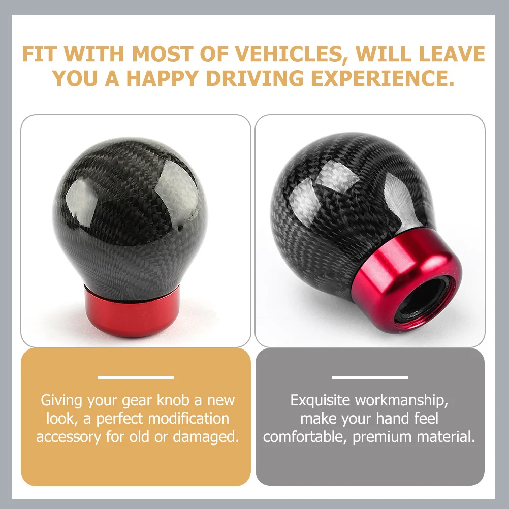 

1 set 1 Set Carbon Fiber Gear Shifting Knob Manual Car Shifter Head Replacement Racing Modification Premium Material Round Ball
