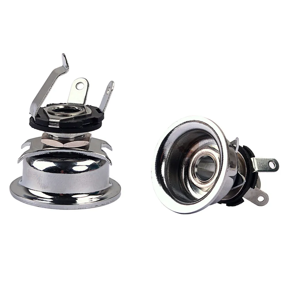 

1Pcs Guitar Jack Socket Connector 6.35mm Chrome Output Socket for Electric Bass Guitar Pickup Replacement Accessory