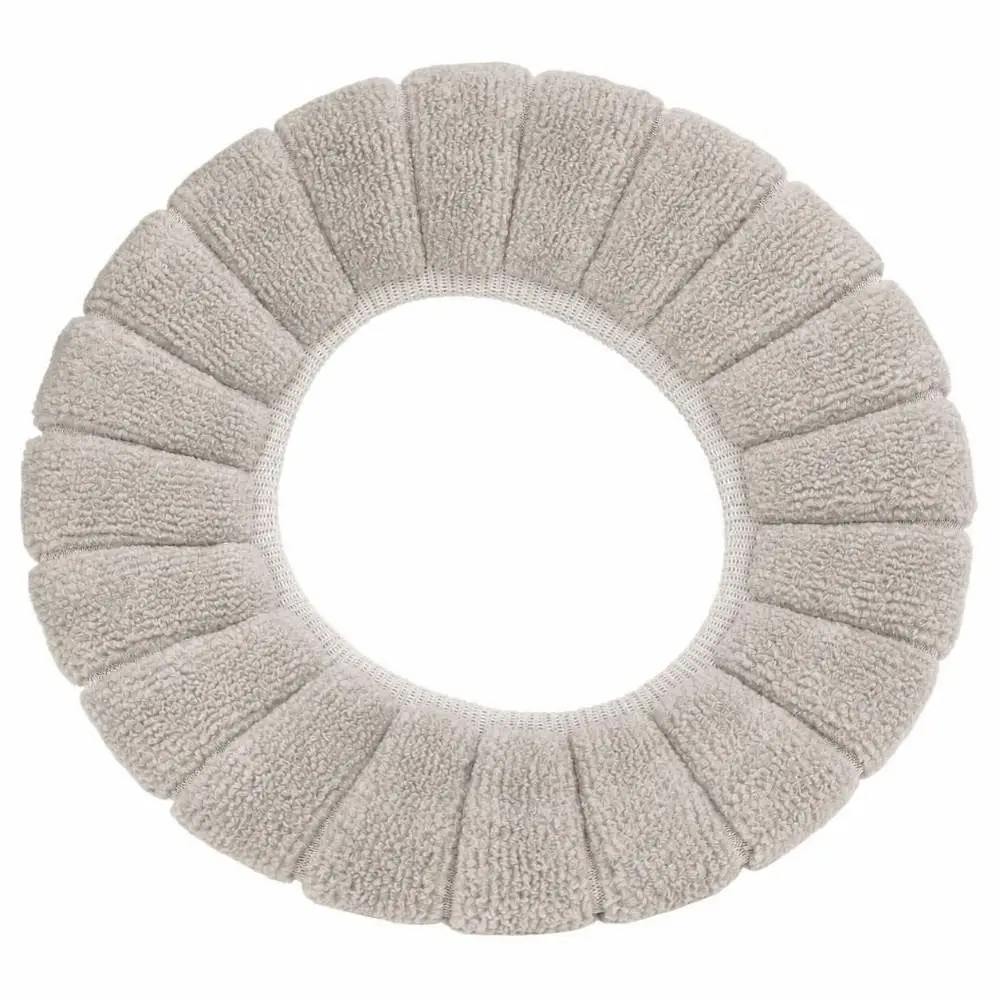 5 Pack 5 Color Combinations Toilet Seat Cover Polyester Thickened Material Toilet Seat Cushion Washable Soft Toilet Seat Pad