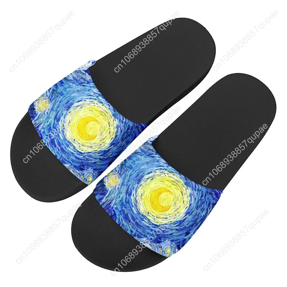 Vincent Van Gogh Starry Night Oil Painting Slippers Home Water Shoes Mens Womens Summer Slipper Indoor Outdoor Pool Sandals