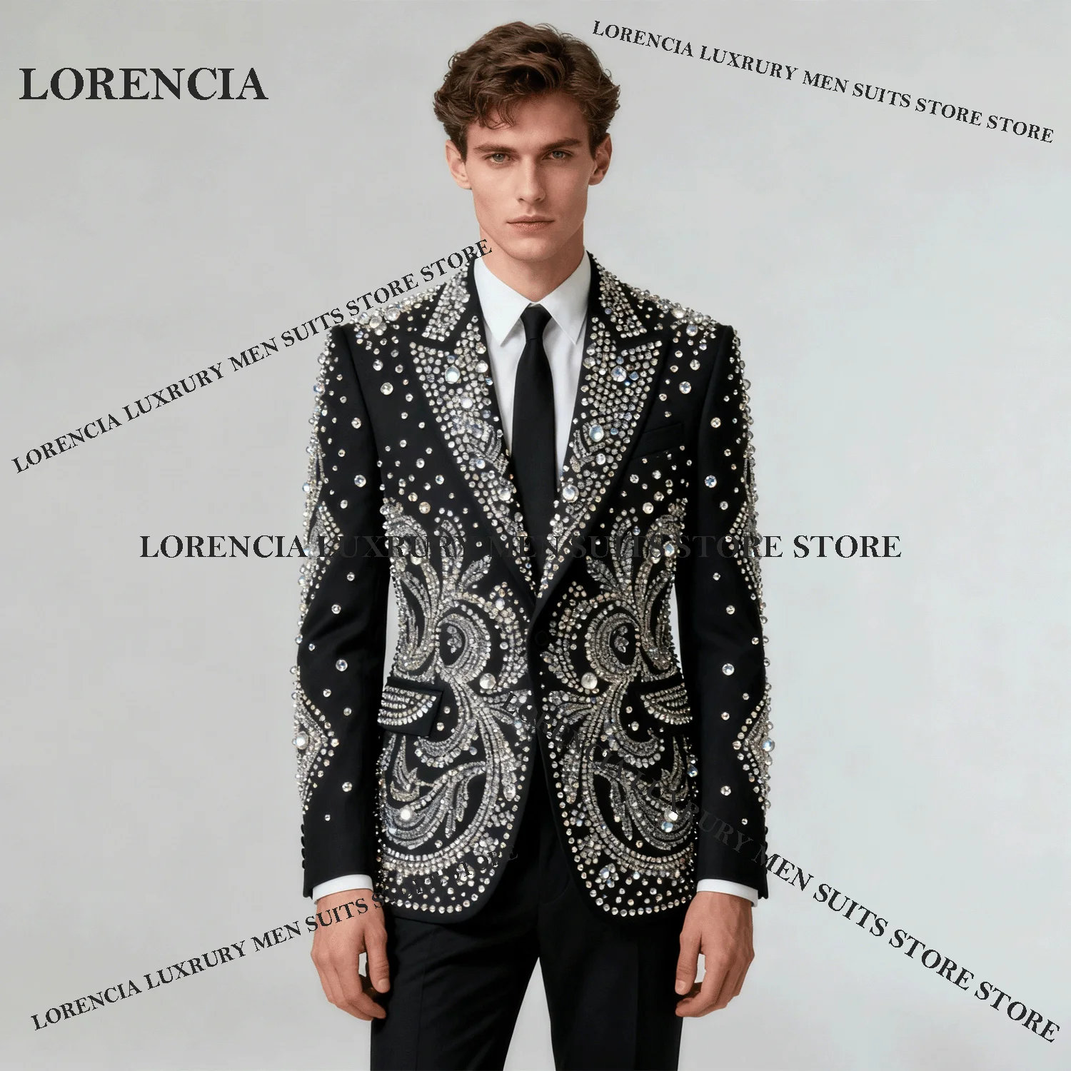 

Смокинги с бриллиантовым орнаментом по индивидуальному заказу, мужские костюмы с остроконечными лацканами, комплекты из 2 предметов, свадебные мужские квадратные пиджаки, мужские костюмы для жениха