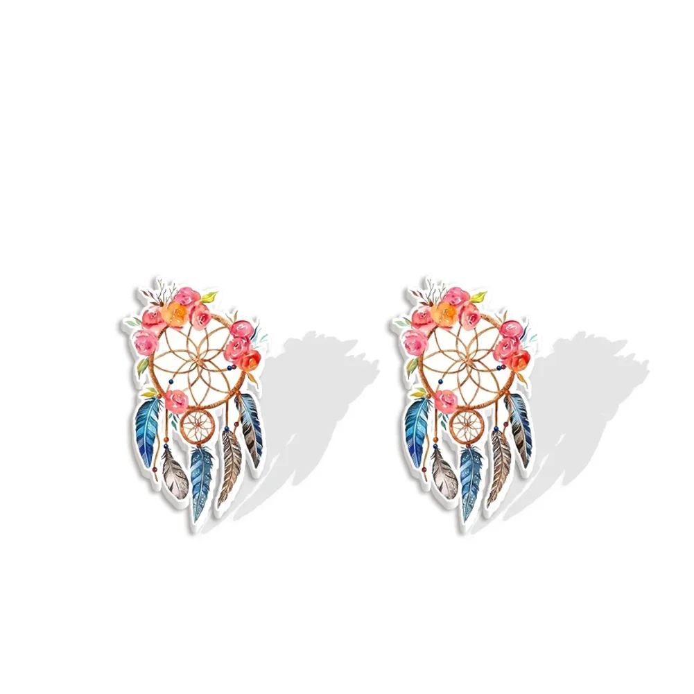 Wholesale Bohemia Style Stud Earrings Dream Catch DIY Acrylic Resin Earrings Fashion Jewelry Earrings Party Charms