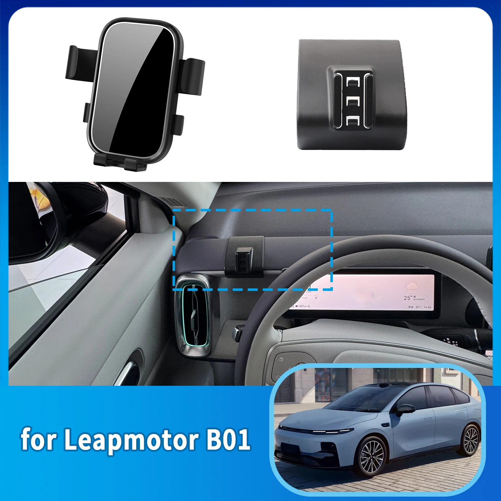 

Accessories Car Mobile Phone Holder fit for Leapmotor B01 GPS Bracket Navigation Stand Auto
