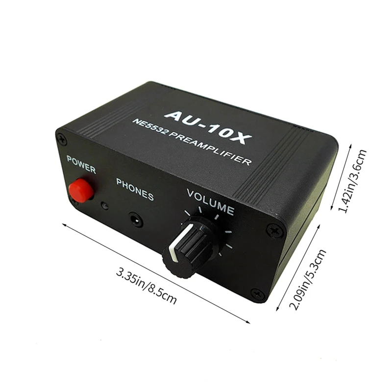 Mini Audio Preamplifier 3.5Mm Input Output For Headphone Audio Phone Sound Controller US Plug