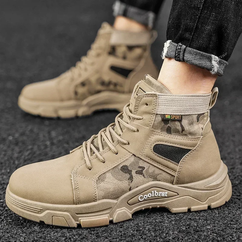 

2025 Men Boots Leather Waterproof Lace Up Boot Men Winter Fashion Ankle Lightweight Shoes for Men Winter Casual Non Slip