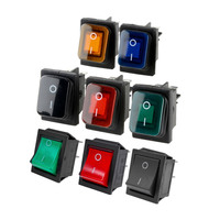 4 Pins 6Pin Waterproof Rocker Switch With Light ON/OFF Seal Switch 220V Red Black Lighting 16A Car Boat Button With LED Light