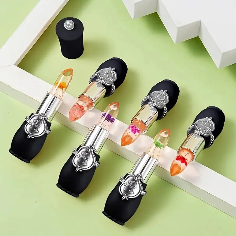 New Jelly Lipstick Set Temperature Change Moisturizer Flower Lip Stick Long Lasting Lip Balm Magic Color Change Lip Gloss Set