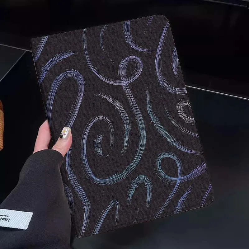 

Curly Blue Line Pattern Gift Tablet Case For Huawei Honor MatePad MediaPad Air 5 6 7 11 V6 V7 V8 V9 X9 X8 T10 T10s C5e T5