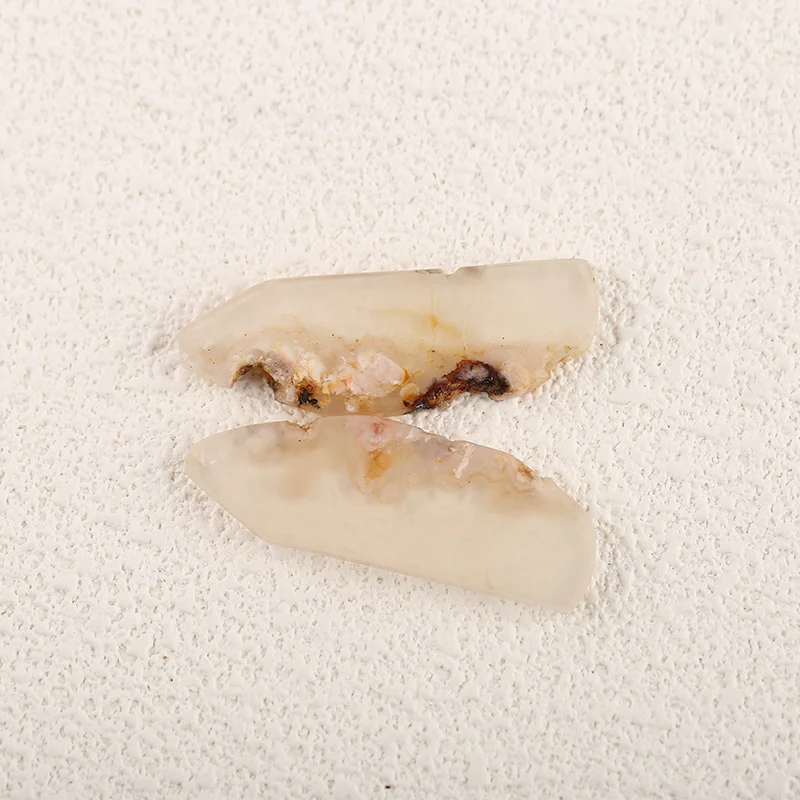 White Crazy Lace Rosetta Stone Carved Earring Bead——Handmade Natural Jewelry  Ear Ornaments  41x12x2mm 7.9g