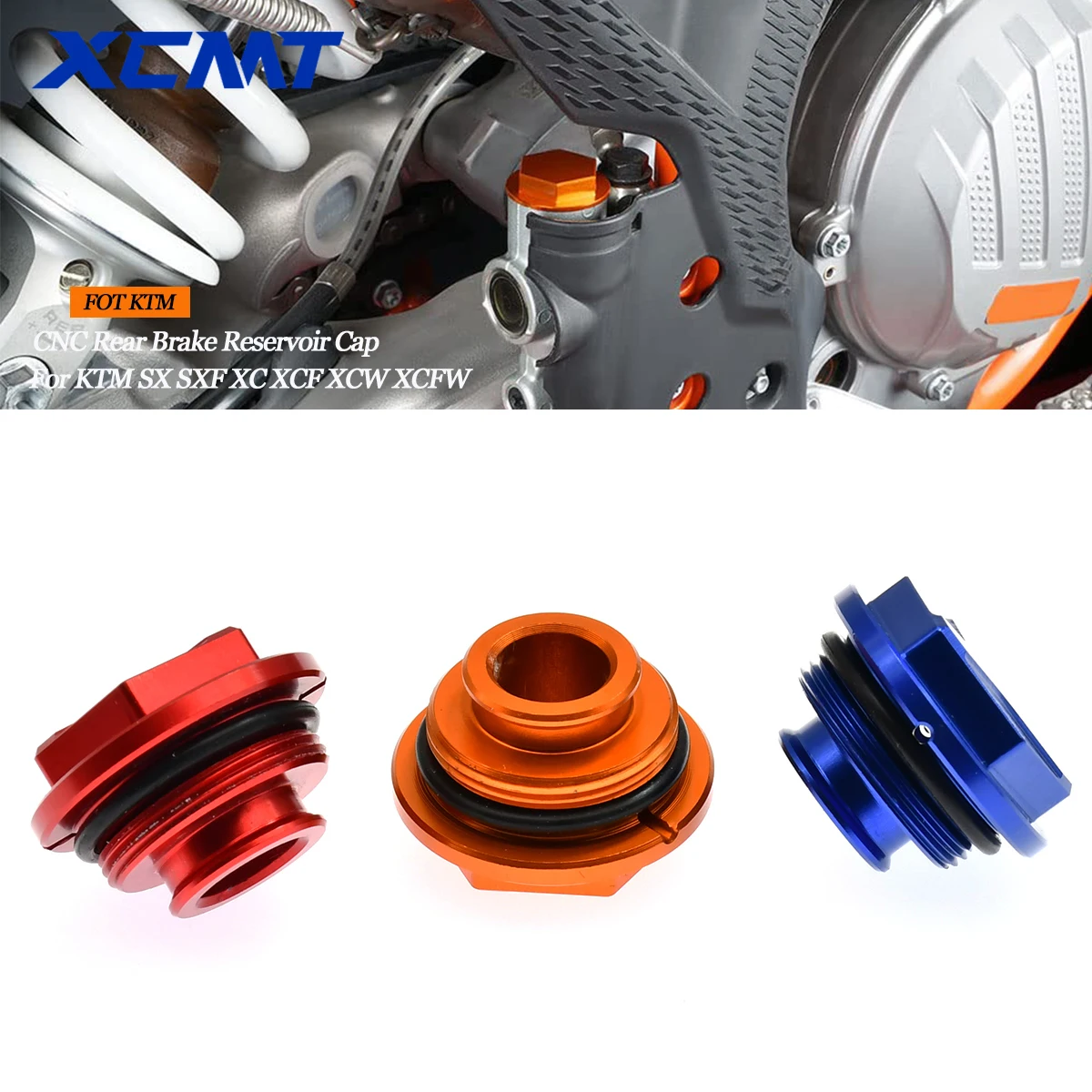 Motorcycle CNC Rear Brake Reservoir Cap For KTM XCW XCF-W EXC EXC-F SX SXF XC XCF 6Days TPI 150 200 250 300 350 400 450 500 530