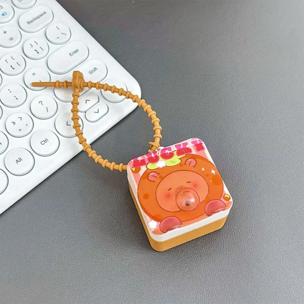 Soft Pinch To Bubble Capybara Keychain Cute Funny Spit Bubble Kapibara Bag Hanging Creative Keyring