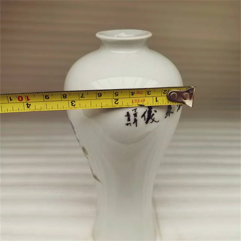 China Old Porcelain collection Vase with pastel Peach Blossom Phoenix Pattern Traditional Decorative  Artwork for Home