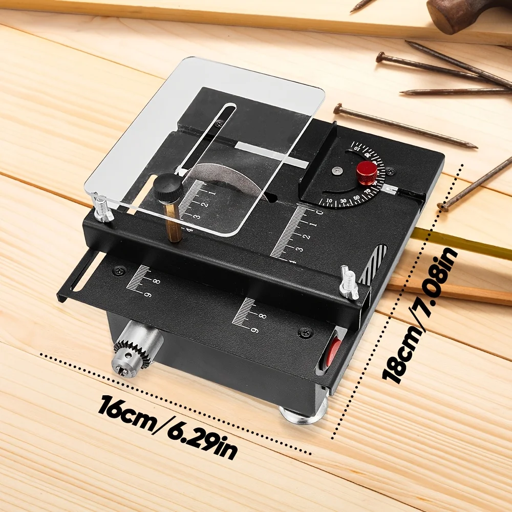 Portable & Adjustable，Saker Mini Table Saw Kit - Multi-Functional for Precision Cutting, Sanding, Engraving & Drilling