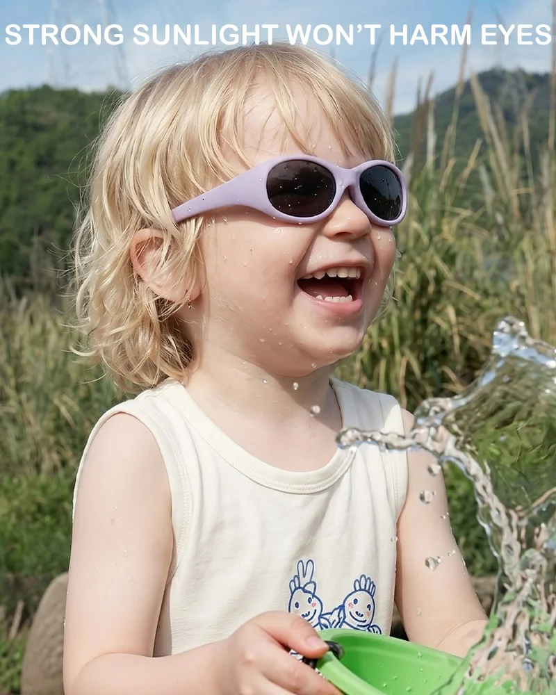 New Kids One-piece Sunglasses UV400 Soft TPEE Trendy for Toddlers Aged 0-3 Traveling Cycling Fashionable Dressing Glasses Shades