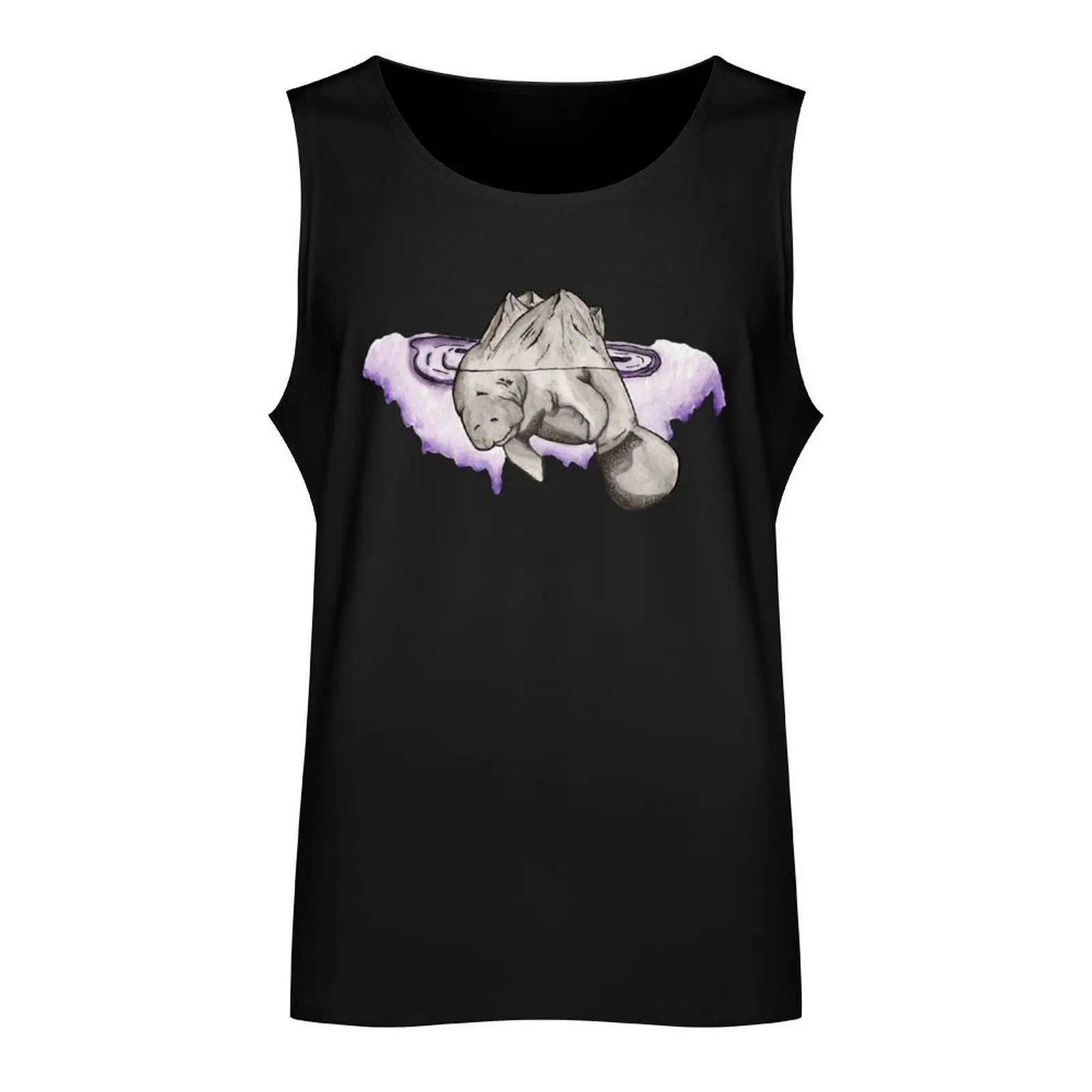 Space Cadet Manatee Tank Top Men's summer t-shirt vest for men plain t-shirt men gym