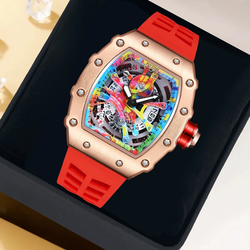Men's Classic Graffiti Dial Quartz Watch, Waterproof