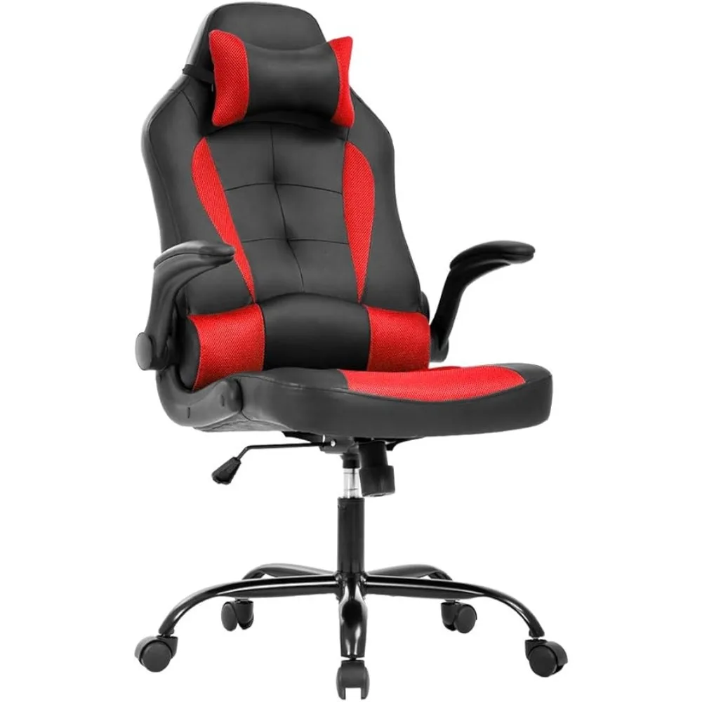 PC Game Chair Computer Gaming Chair Mobile Bringing Waist Support Flip Handlebope Hand Pillow Pu Leather Administrative Gamer