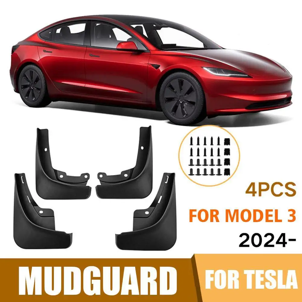 Mud Guard Flaps For Tesla Highland 2024 Anti-Sand Splash Guards Protector Front Rear Wheels Car Accessories