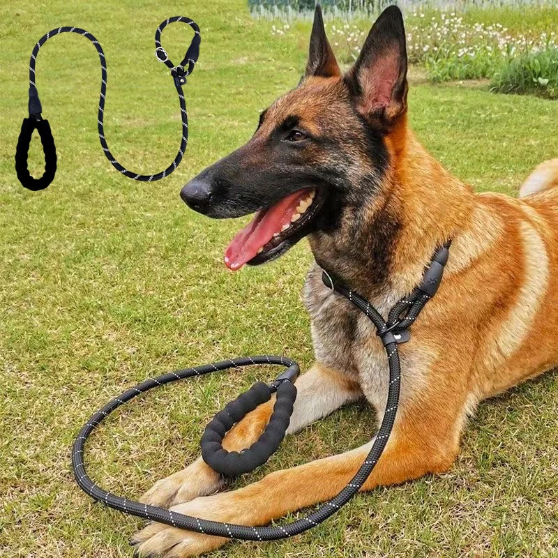 Reflective Pad Big Dog Leash for Training Walking Pet P Chain for Medium Large Dogs Malinois Collie Leashes mascotas Accessories