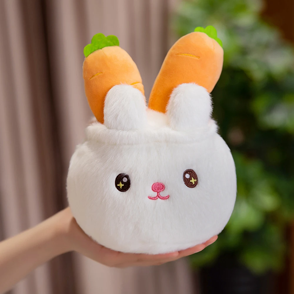 20cm Kawaii Animal Style Stuffed Plants Rabbit Carrot Plush Toy Panda Pig Squishy Bear Potted Plants Office Desk Home Decoration