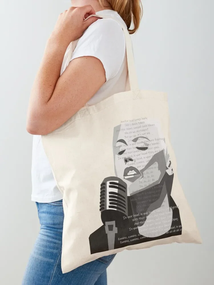 Dolores O'Riordan. Zombie Lyrics Tote Bag tote canvas Candy bags Canvas for women bags aesthetic