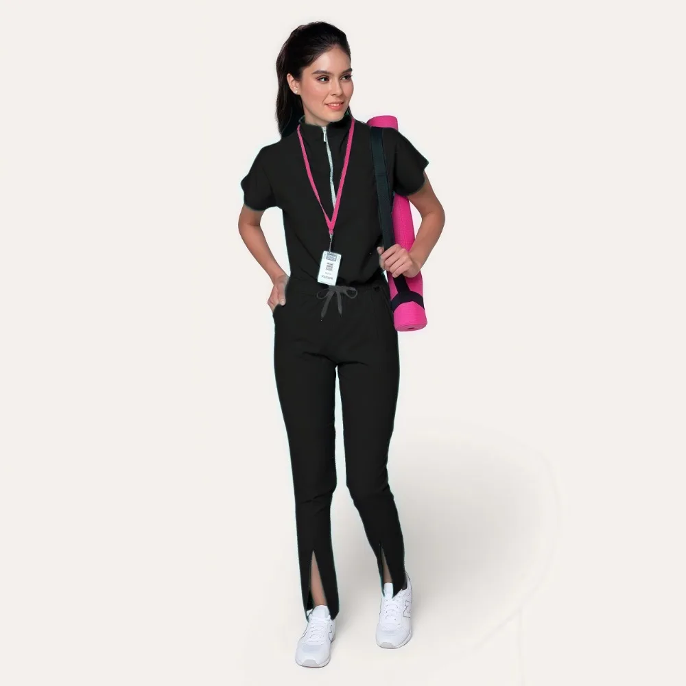 New Scrubs Set Medical Uniforms Stretch Scrub Tops with Pocket Pants Nurse Uniform Doctor Surgery Overalls Beauty Salon Workwear