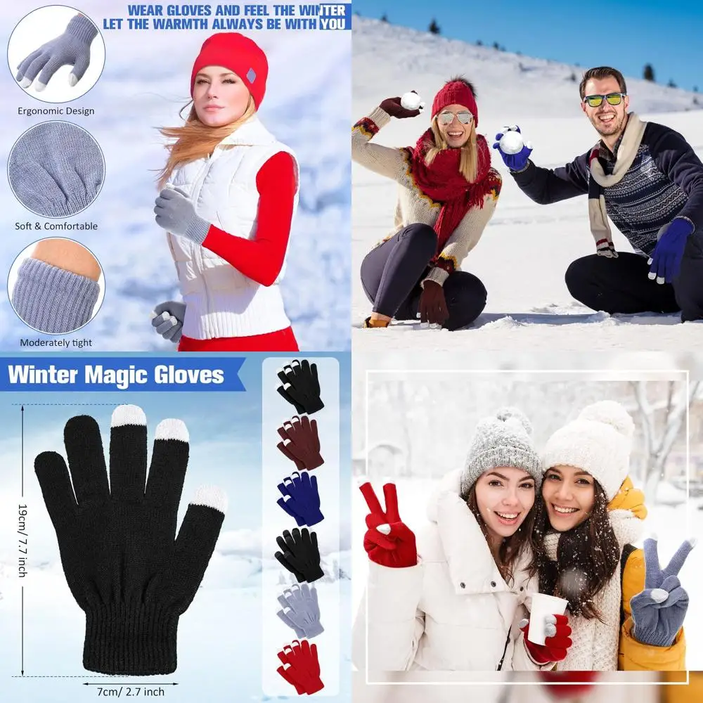 

80 Pairs Winter Warm Knit Gloves in 6 Colors, Touchscreen Compatible, for Christian Charity Donations