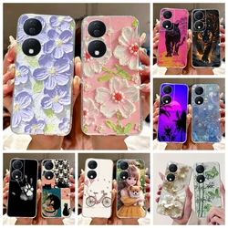 For Honor X7b Case CLK-LX1 CLK-LX2 CLK-LX3 Cover For Honor 90 Smart Play 8T Colorful Flower Soft Clear Silicone Phone Case Funda