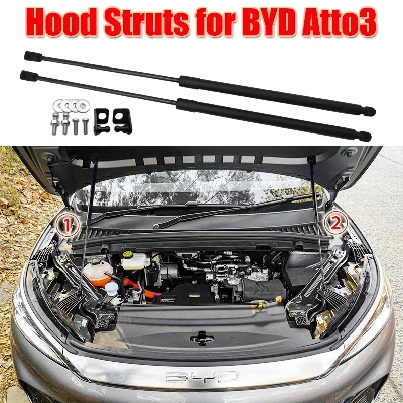 

Hood Struts for BYD Atto3 Yuan Plus Front Hood Lift Supports Struts Shocks Engine Cover Struts Front Hood Lifters Hydraulic Rod