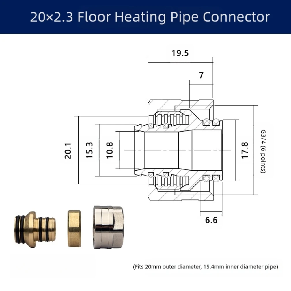 Copper Floor Heating Manifold Connector Featuring Large Flow Capacity for Efficient and Stable Heating Circuits