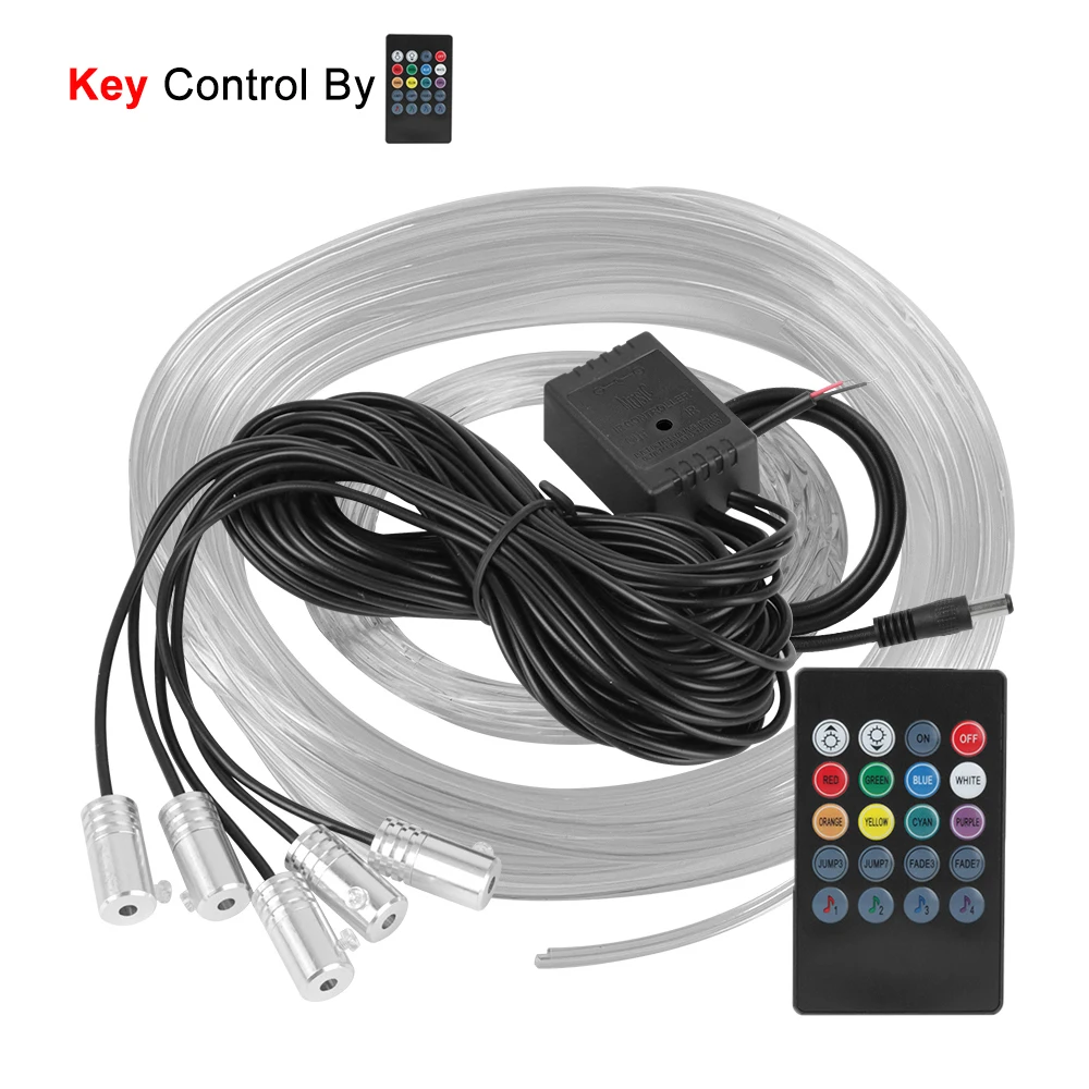 LEEPEE 12 V 6 m LED-Streifen RGB Auto-Innenbeleuchtung Umgebungslampe Dekorative Glasfaser 5 Linsen Smart Control Caravan Automotive Zubehör 3