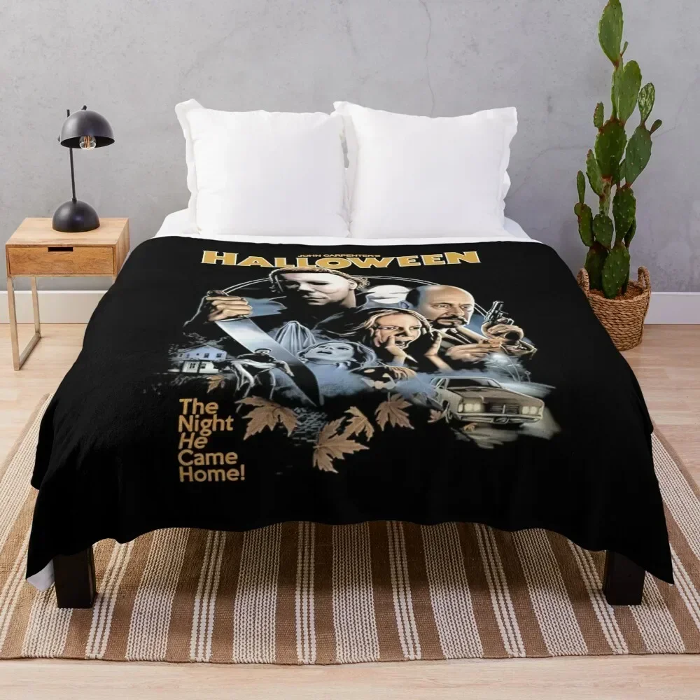 

Happy Halloween, The Night He Came Home Throw Blanket Multi Purpose Soft Warm Blanket for Home Travel