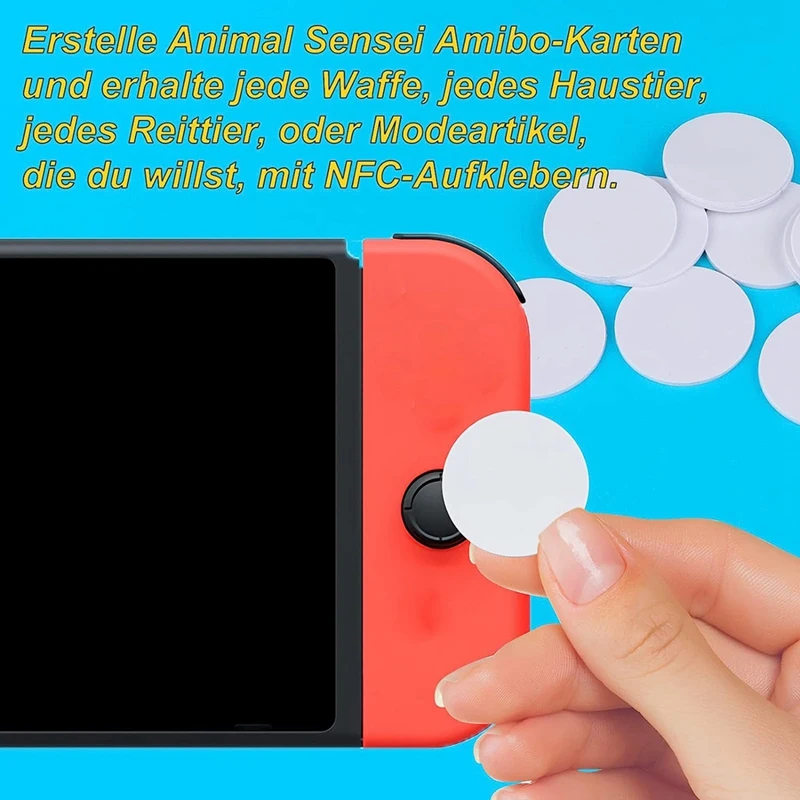 50 buah kartu koin NFC Tag Ntag215, kosong dapat ditulis ulang PVC NFC 215 Tag bulat 25Mm / 1 inci