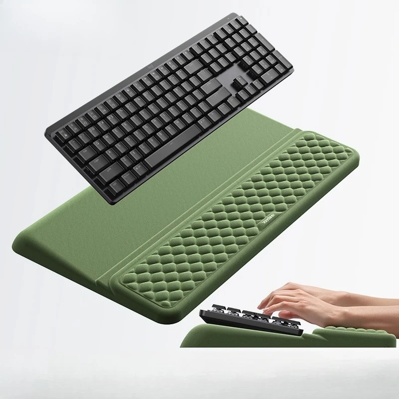 Подставка для запястья из пены с эффектом памяти 2-в-1, эргономичная клавиатура «все в одном», офисная поддержка ладоней с гелевой подушкой для комфорта набора текста
