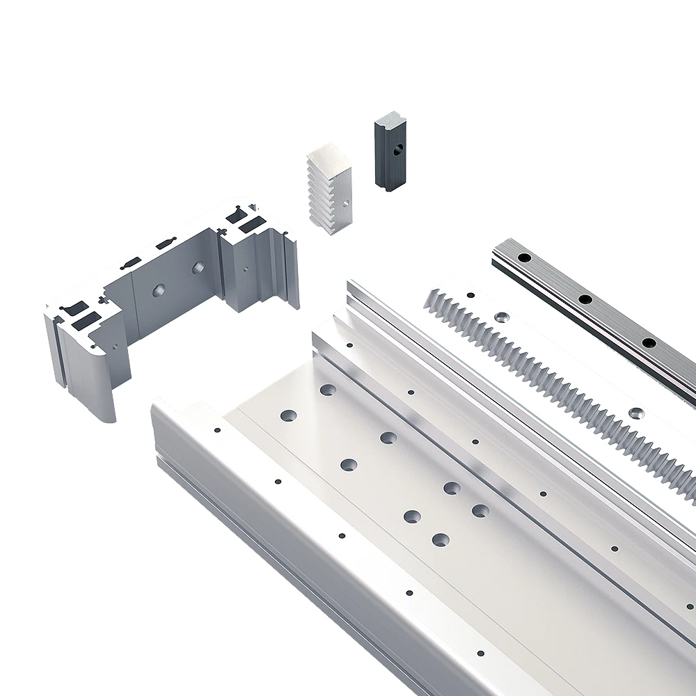 Módulo lineal QRXQ RXC140F personalizado, motor de rodamiento de estante de engranajes CNC, sistema de rieles lineales de carga útil pesada de 100mm-10000mm, Motor QRXQ