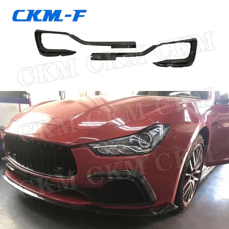 

Carbon Fiber Front Foglight Eyelids Trim Fog Lamp Frame Cover Decoration for Maserati Ghibli 2014-2017 Car Styling