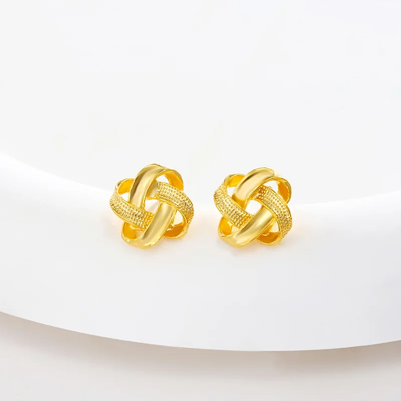 Alloy RUYI Knot Earrings For Woman, Fashionable Temperament, Wedding Accessory,Retro