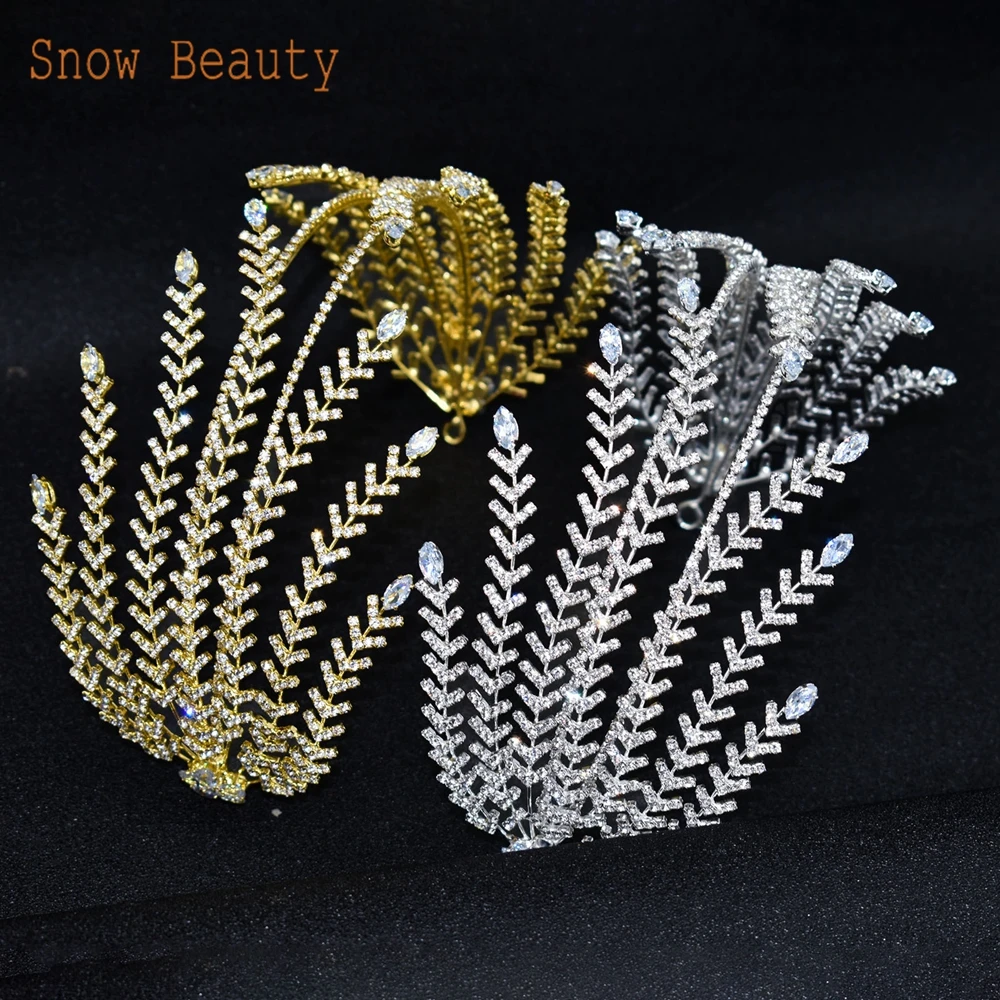 A530 European Wedding Crown Gorgeous Bridal Tiaras Rhinestones Birthday Headwear Royal Headband Fashion Crystal Hair Jewelry