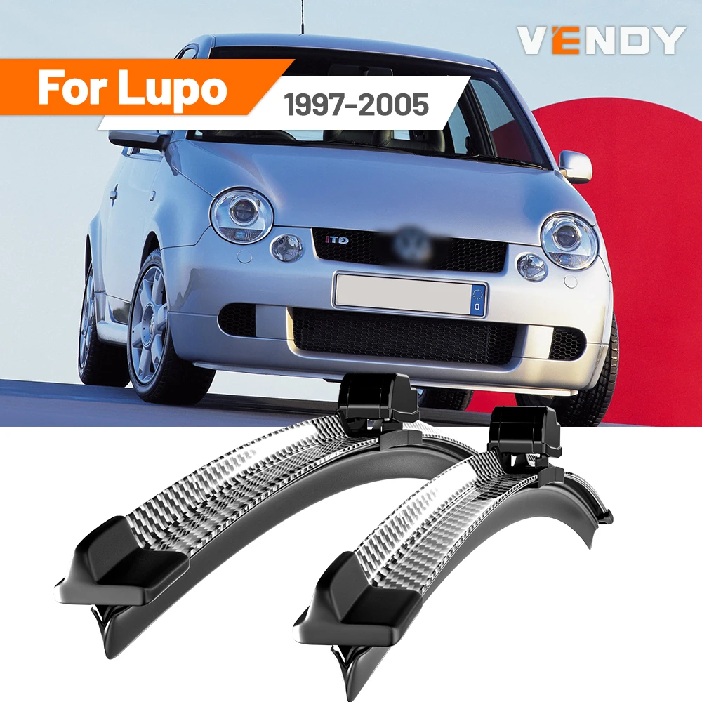 

For VW Lupo 1997-2005 1998 1999 2000 2001 2002 2003 2004 2pcs Front Windshield Wiper Blades Windscreen Wipers Carbon Fibre&Black