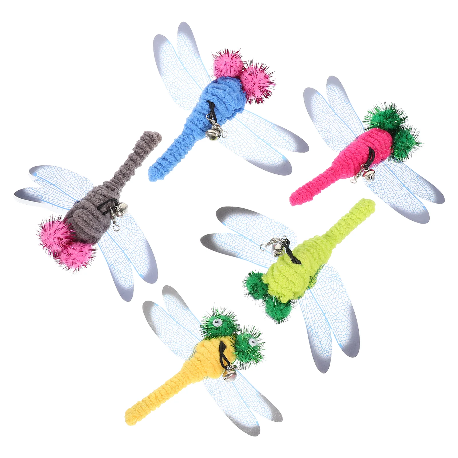 

5 Pcs Durable Replacement Dragonfly for Interactive Cat and Kitten Toy Wands Cat Toys Cat Teaser Toys