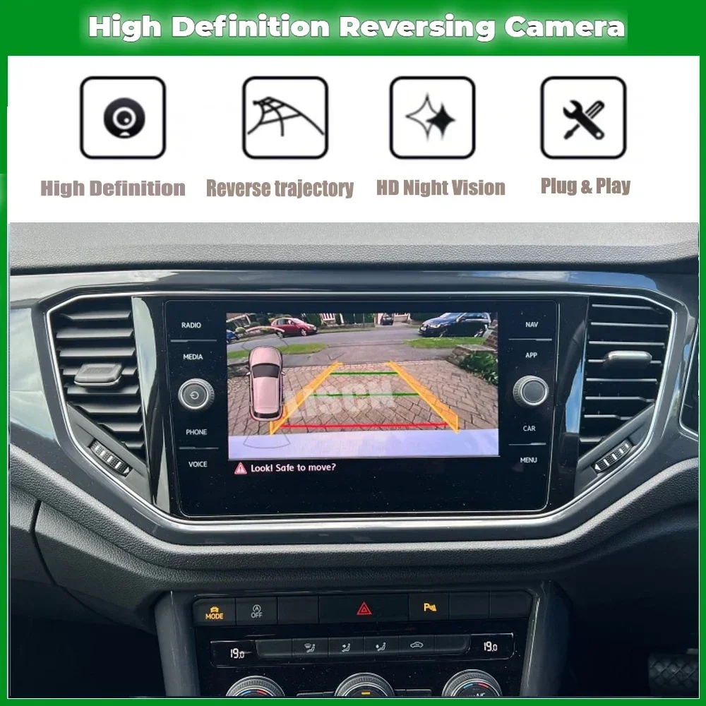 Car Canbus Dynamic Trajectory Reverse Camera For VW Tiguan II MK2 2016 - 2024 Parking Rear Backup Camera MIB Unit Plug and Play
