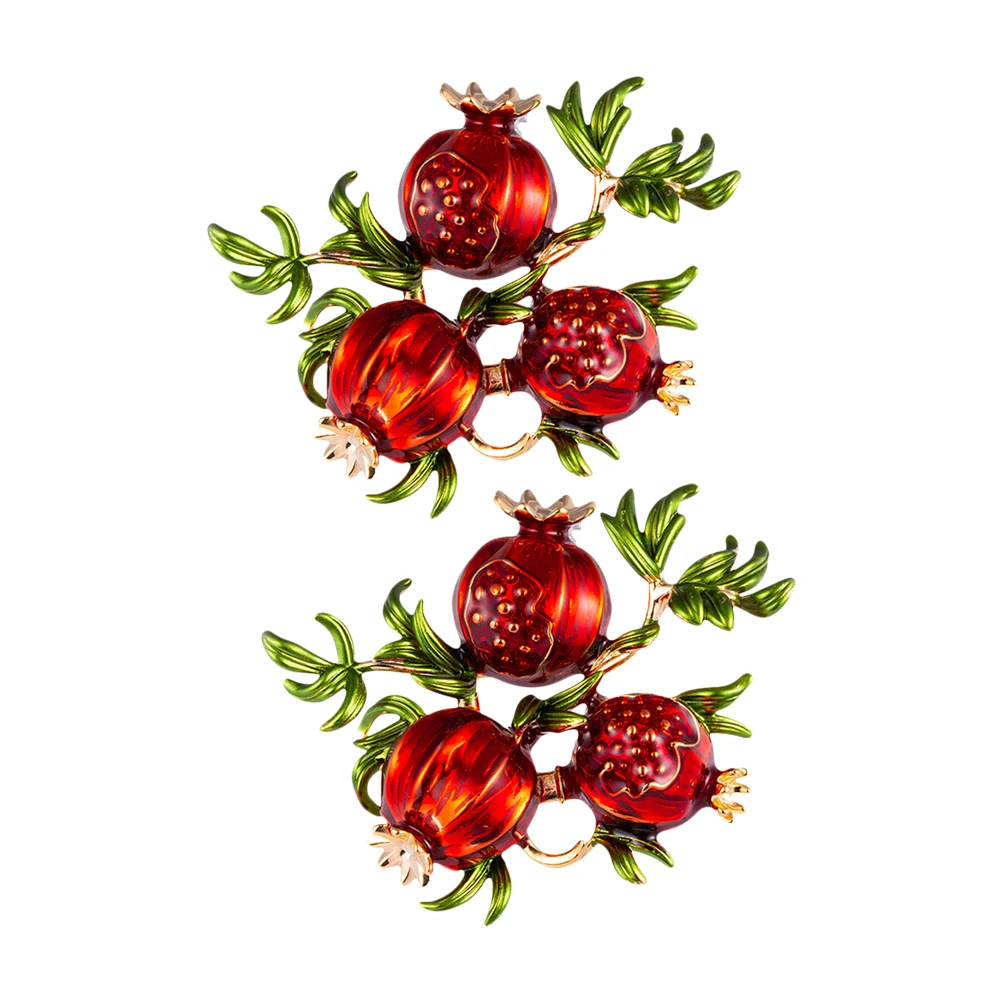 2 spille per all'occhiello, spilla in lega di melograno, elegante versione coreana rossa