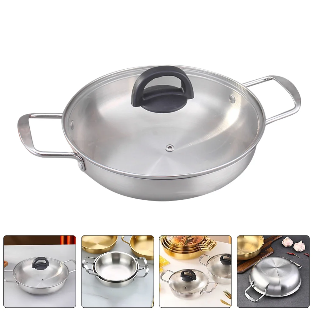 

Ramen Pot Double Handles For Cooking Small Stockpot with Lid Kitchen Noodles Instant Cooker Seafood Korean Pots